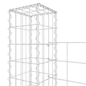 CLÔTURE - GRILLAGE TIP - Panneaux de clôture - Panier de gabion en forme de U avec 6 poteaux Fer 620x20x150 cm - YOSOO - DX02226