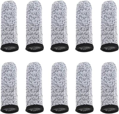 Lot De 12 Manchons De Protection Pour Doigts, Résistants Aux Coupures - Gris, Réutilisables