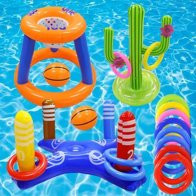 Panier De Basket Piscine Gonflable CUVZORA – Flottant Avec Ballon Et Pompe – Pour Enfants Et Adultes, été Plage Jardin