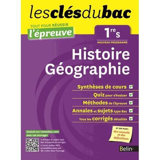Cles Du Bac Histoire Geographie 1e S Reussir L Achat Vente Livre Nicolas Balaresque Belin Parution 13 07 2012 Pas Cher Soldes Sur Cdiscount Des Le 20 Janvier Cdiscount