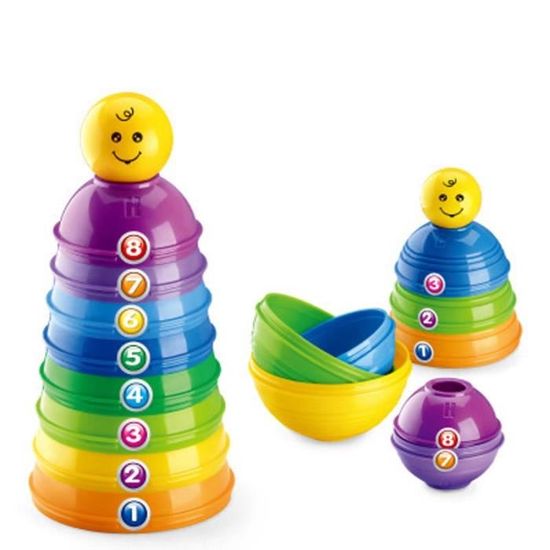 Jouet Enfants Bebe Gobelets En Plastique Arc En Ciel Empilement Jouets Educatifs Lettres Numeros Cdiscount Jeux Jouets