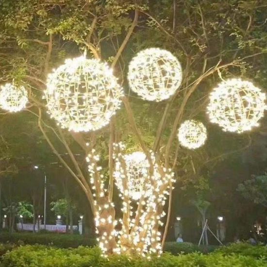 20cm extérieur boule lumières LED LED étanche suspension boule lampe jardin lumière arbre parc  - Modèle: warm white  - MILEDCA14304