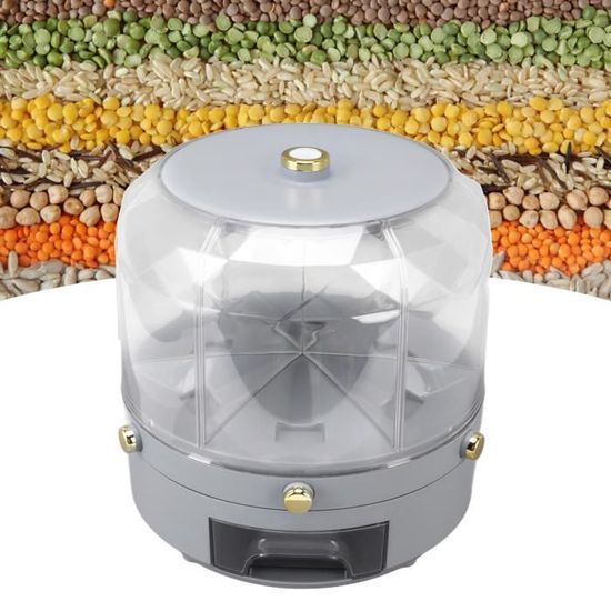 Distributeur Rotatif à Céréales Glomora – 360°, Fermeture Hermétique, Pour Farine, Pâtes, Fruits Secs