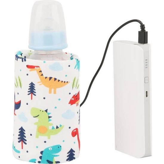 USB portable voyage bébé nourrisson chauffe-biberon chauffe thermostat couvercle chauffant, sac pour biberon USB (dinosaure)