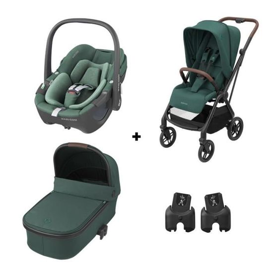 Poussette canne MAXI COSI Leona 2 Pebble 360 Oria Green - 4 roues - Confortable et compacte