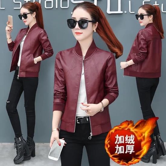 Veste En Cuir Moto Femme Oversized SCBFDI - Style Biker | Automne-Hiver 2024