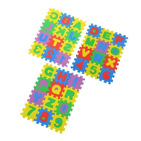 36Pcs Tapis en mousse Alphabet Chiffres 09 26 lettres de l