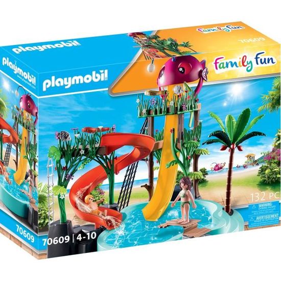 PLAYMOBIL - 70609 - Parc aquatique avec toboggans - Disney Princesses - Mixte - 132 pièces