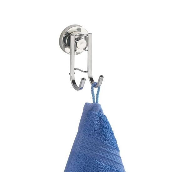 Gancio Duo Wenko Power-Loc Pineto Lucido – Fissaggio Senza Trapano, Portata Fino A 80 Kg, 5,2x4x5,2 Cm