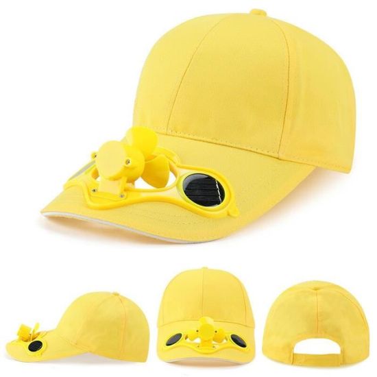 Casquette Ventilateur Solaire Casquette Avec Ventilateur Solaire - Noir - Pour Rando, Pêche, Sport - 73mm De Diamètre Accessoire Fraîcheur Camping Pêche