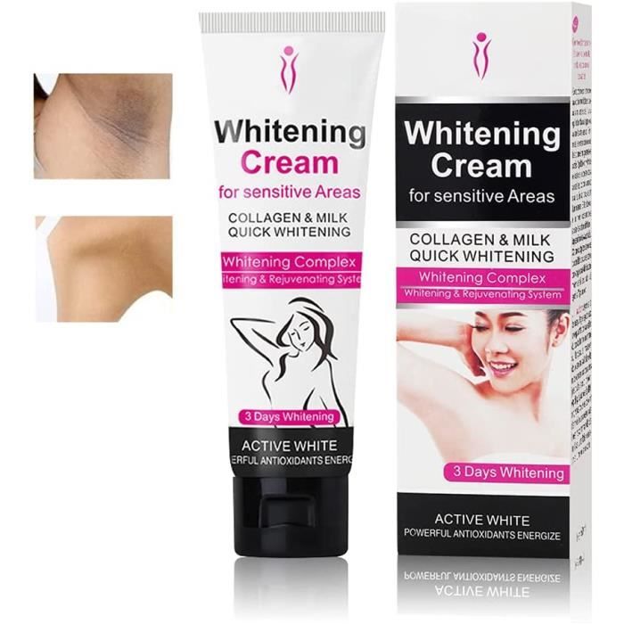 Crème Blanchissante, Underarm Whitening Cream, Crème éclaircissante pour Aisselles, Nourrissante