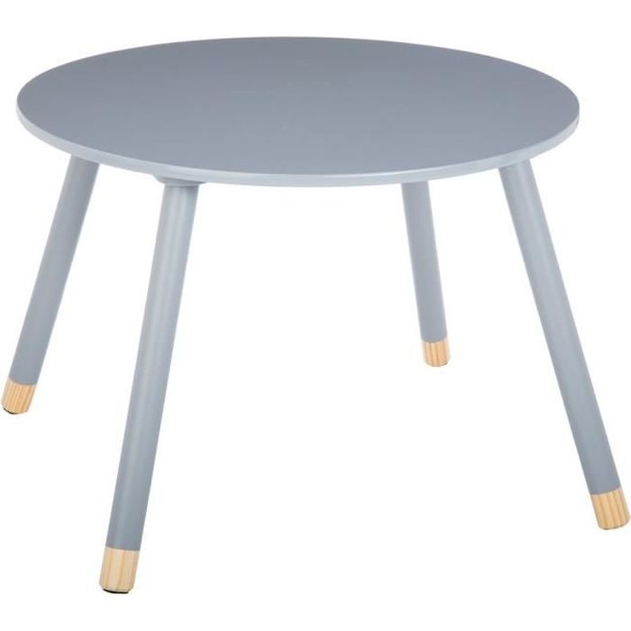 Table douceur gris pour enfant en bois Ø60cm
