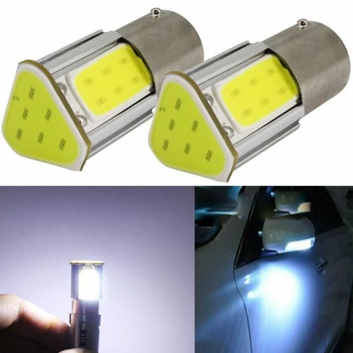 Ampoule BA15S LED 1156 P21 W COB BLANC Voiture Feux de Jour Veilleuse Auto moto