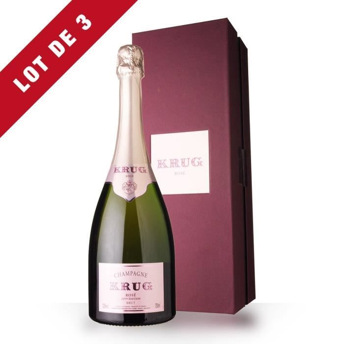 Lot de 3 - Krug Grande Cuvée Brut Rosé 22ème édition - Coffret - 3x75cl - Champagne