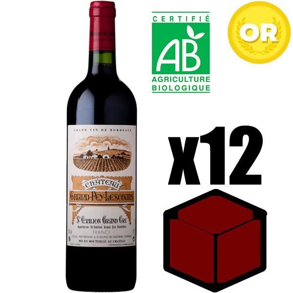 X12 Château Grand Pey Lescours 2015 75 cl AOC Saint-Emilion Grand Cru Rouge Vin Rouge