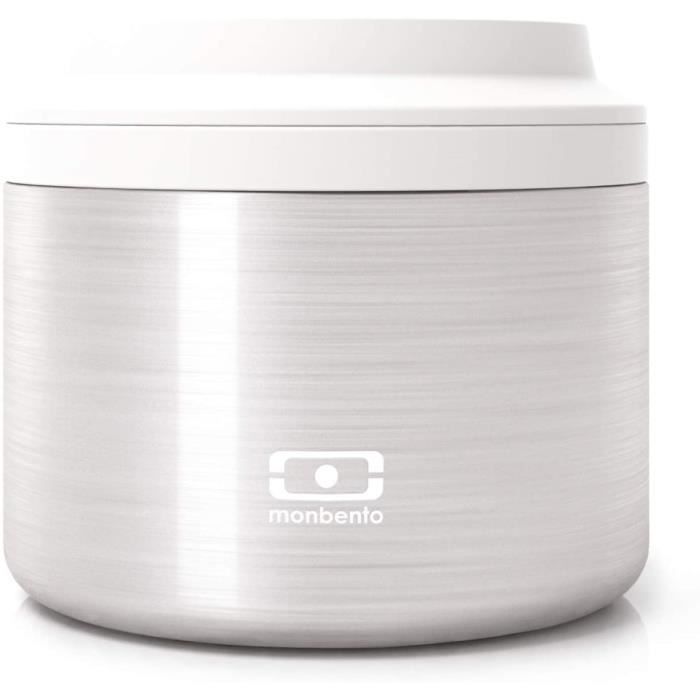 monbento - MB Element metallic Silver lunch box isotherme gris - Boîte bento qui garde votre repas chaud - sans BPA - durable et sûr