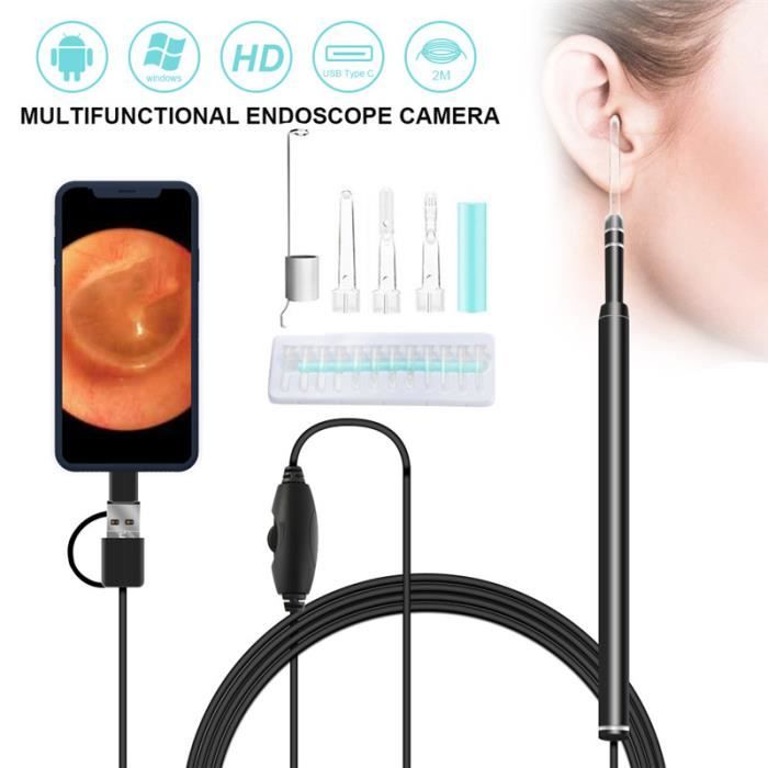 Digital Led Otoscope Ear Camera Scope Kit de suppression de cérumen Outil de nettoyage de cire d'oreille