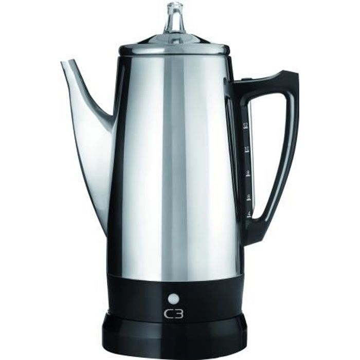 C3 Basic Eco Cafetière électrique 12 tasses inox clair