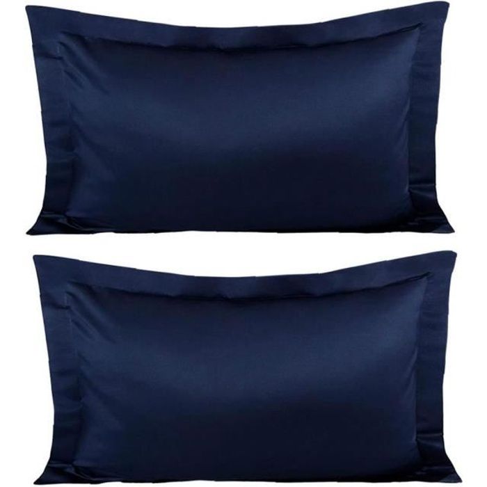 Satin Taie soie sentiment anti-rides Taie d'oreiller cheveux cas de soins de la peau 1pair Bleu marine