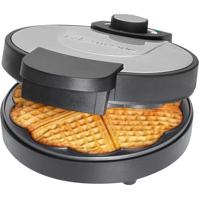 Clatronic Noir Électrique-Machine Gaufrier en Acier Inoxydable-Appareil à Gaufre Professionnel-WA 3492