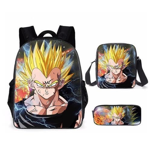 Sac à Dos Dragon Ball, Sac à Crayons + Sac à Dos + Cartable, Impression 3D Sac D'école de Dessin Animé Dragon Ball-1