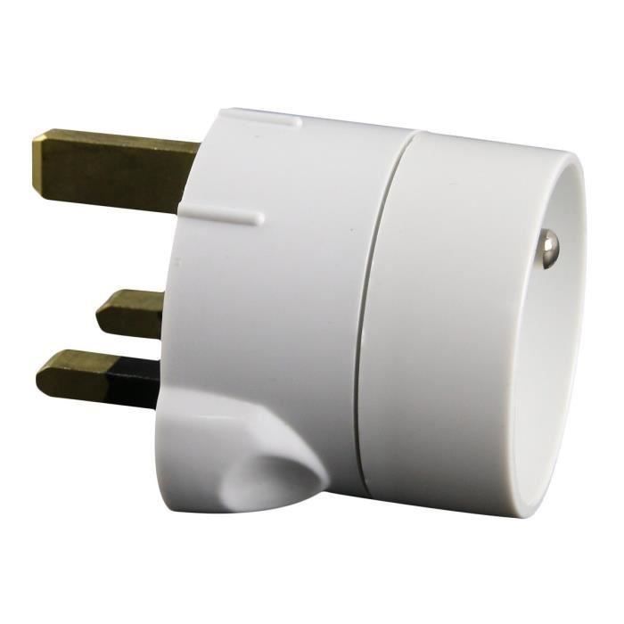 ZENITECH Adaptateur France vers UK blanc (Lot de 3)