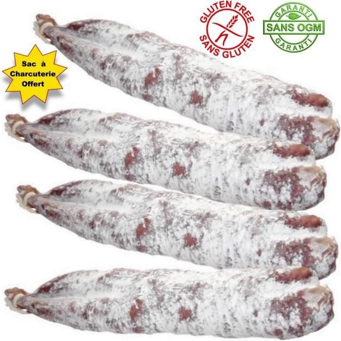 Lot de 4 Saucissons sec Nature 250gr