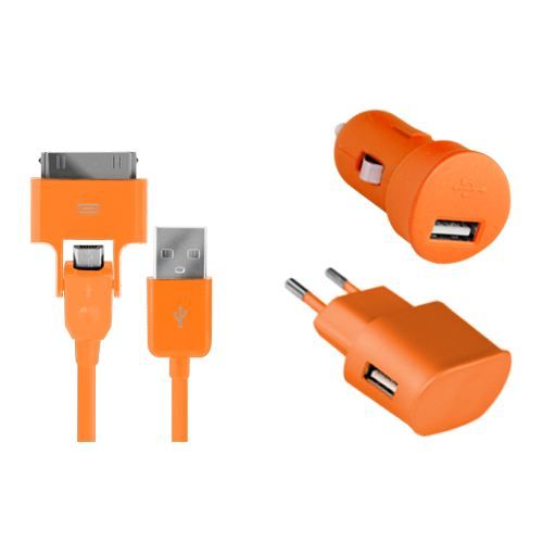 Pack charge 3 en 1 Colorblock orange pour iPhon…