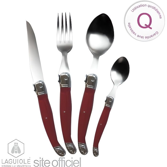Ménagère 24 pièces nacré rouge