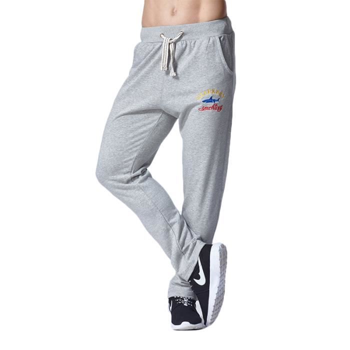 Pantalon de jogging Homme slim fit coton Pantalon Hommes sport XXL avec petit logo Vêtement Masculin - Noir
