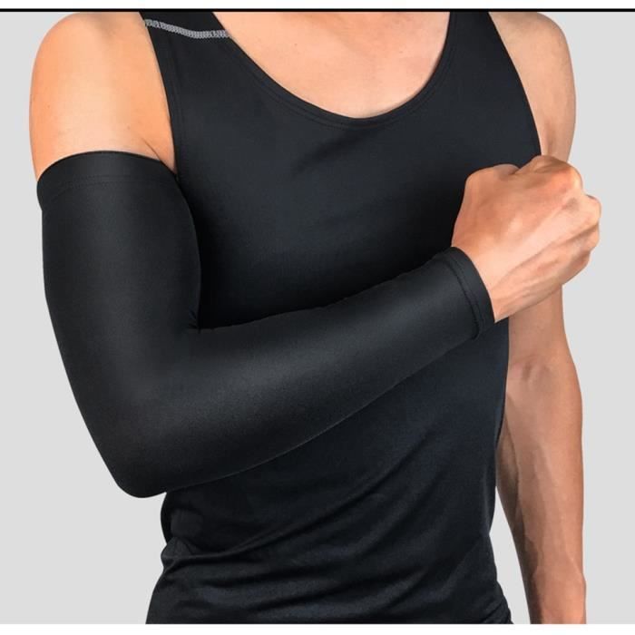 PROTEGE-CHEVILLES - CHEVILLERE,Hommes haute élastique basket ball bras manches brassard football volley ball coude - Type Black-M