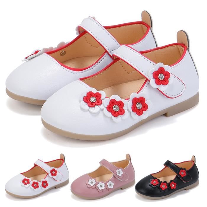 Chaussures de princesse pour fille tout-petit bébé enfants bébé fleurs sandales simples chaussures Noir 6152