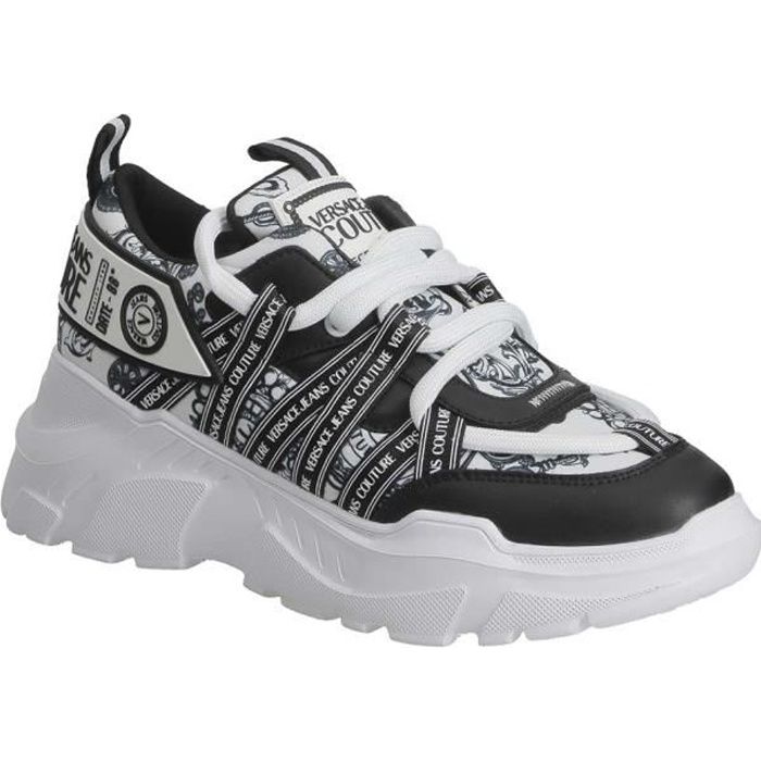 Basket Versace Jeans Couture SpeedTrack Dis.7 avec imprimé baroque noir et blanc.-45
