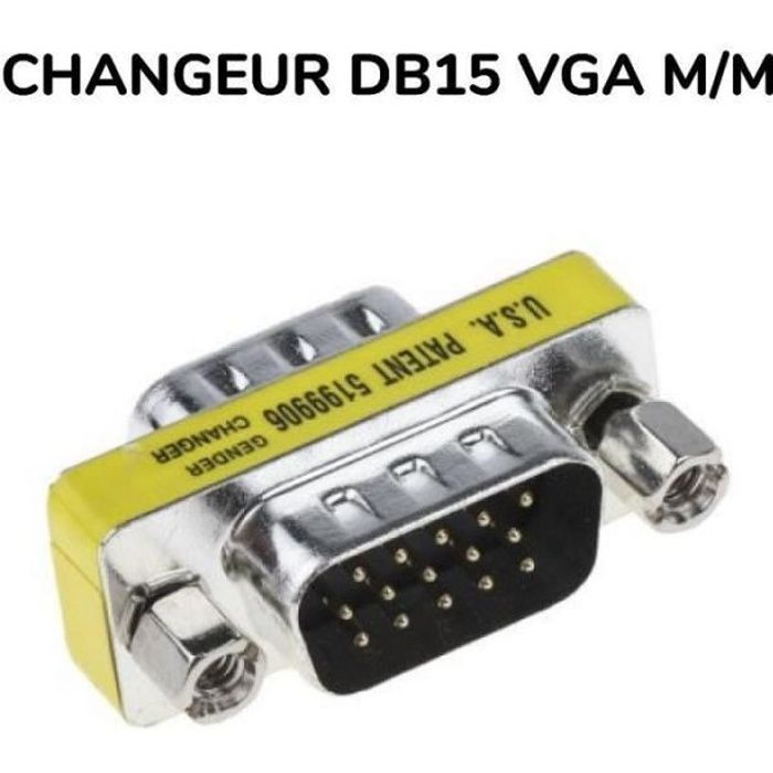 ADAPTATEUR CHANGEUR DE GENRE DB15 VGA MALE/MALE