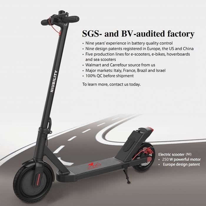 Niubility N1 Trottinette électrique Scooter électrique 8.5'' - 250W- en alliage d'aluminium 25 km / h,Charge: maiximale 120 kg