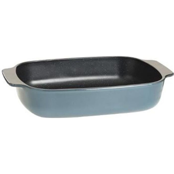 Plat à Four Rectangulaire Verre -Pierre- 30cm Bleu