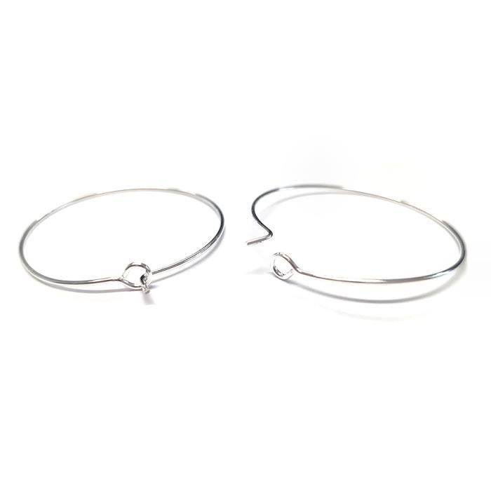 Accessoires création boucle d'oreille cerceaux créole 25 mm (10 pièces) Argenté