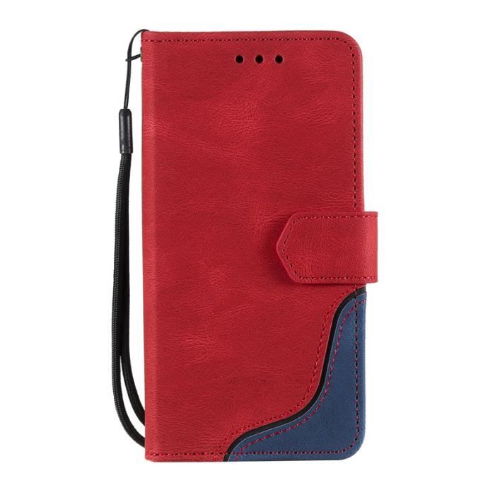 pour Motorola Moto G50 Rouge Etui Housse Portefeuille Protection PU Cuir