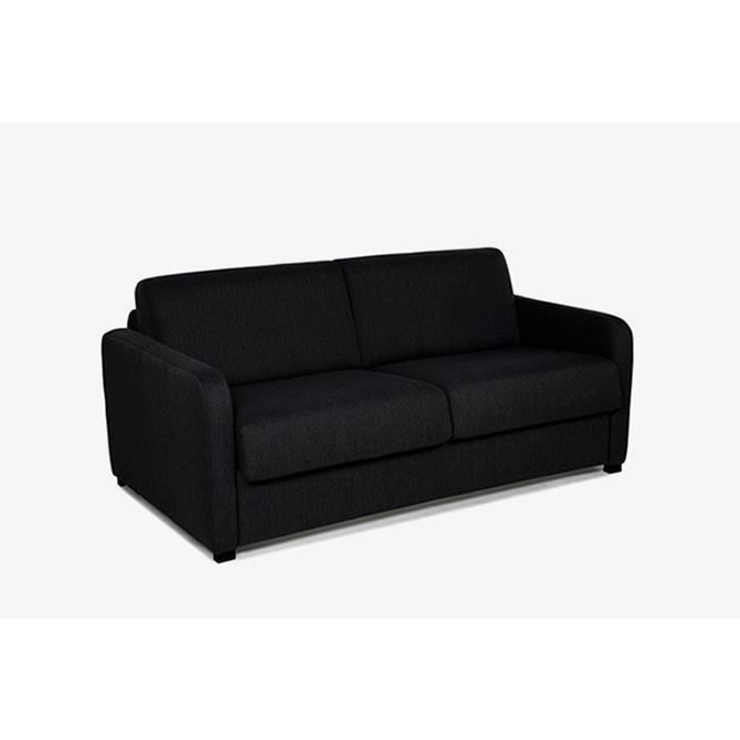 DORY - Canapé convertible Rapido - 140X190 - Matelas 13 cm - en tissu Noir - 3 places