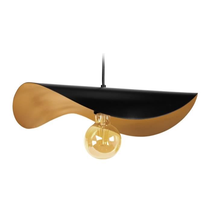 TOSEL Suspension 1 lumière - luminaire intérieur - acier or - Style vintage - H65cm L40cm P40cm