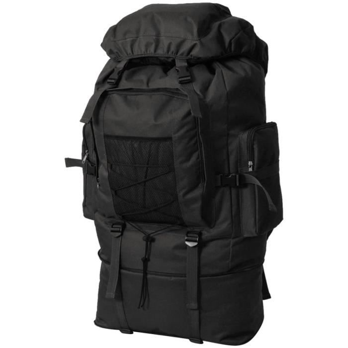 Sac à dos en style d'armée XXL 100 L Noir