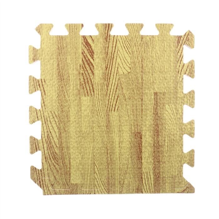 30cm carré tapis de yoga en mousse EVA étage tapis de verrouillage tapis de sol tapis d'exercices de yoga fitness (grain de bois
