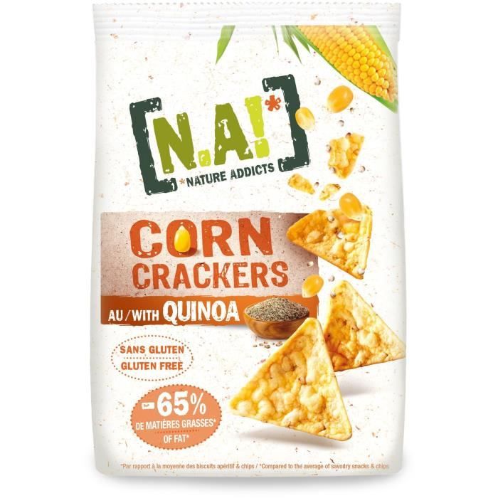 N.A! NATURE ADDICTS Crackers soufflés à base de maïs et quinoa bio - Sans gluten - 50 g