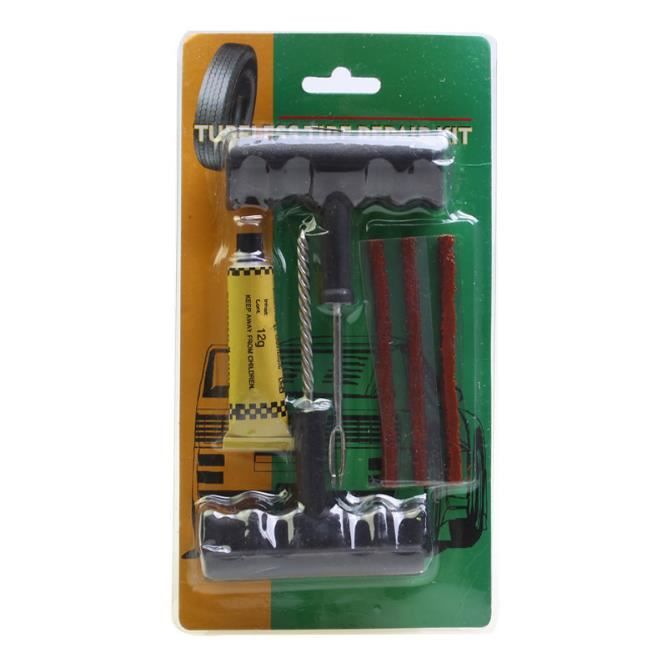1 Kit de réparation Tubeless Crevaison Pneus Voiture Moto Outils 3Mèches Inclus