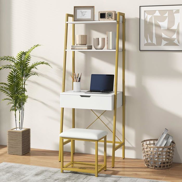 RELAX4LIFE Coiffeuse avec Miroir LED et Tabouret, Coiffeuse Moderne avec 3 Modes d'Éclairage, Armoire à Bijoux, Tiroirs en Verre pour Chambre (90x40x136,5cm RELAX4LIFE Coiffeuse avec Miroir LED et Tabouret, Coiffeuse Moderne avec 3 Modes d'Éclairage, Armoire à Bijoux, Tiroirs en Verre pour Chambre (90x40x136,5cm