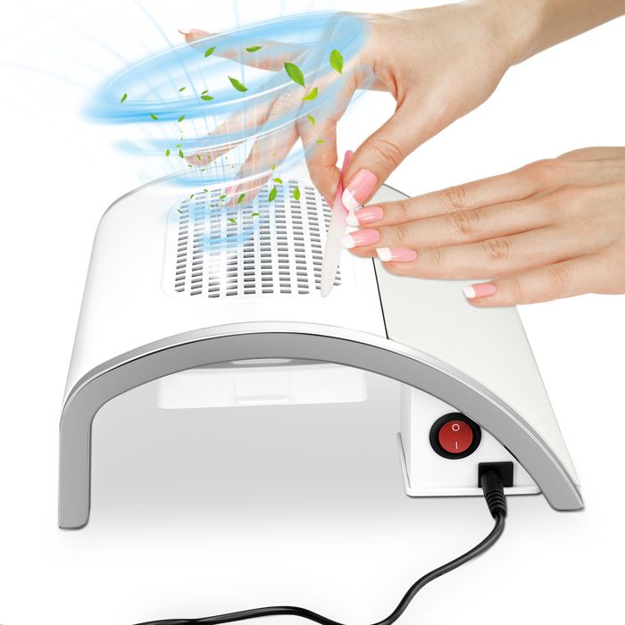 TTLIFE 80W Aspirateur Ongles Manucure Professionnelle avec 2 Ventilateurs et 2 Poussière Collectionneur Sac pour Nail Art Salon