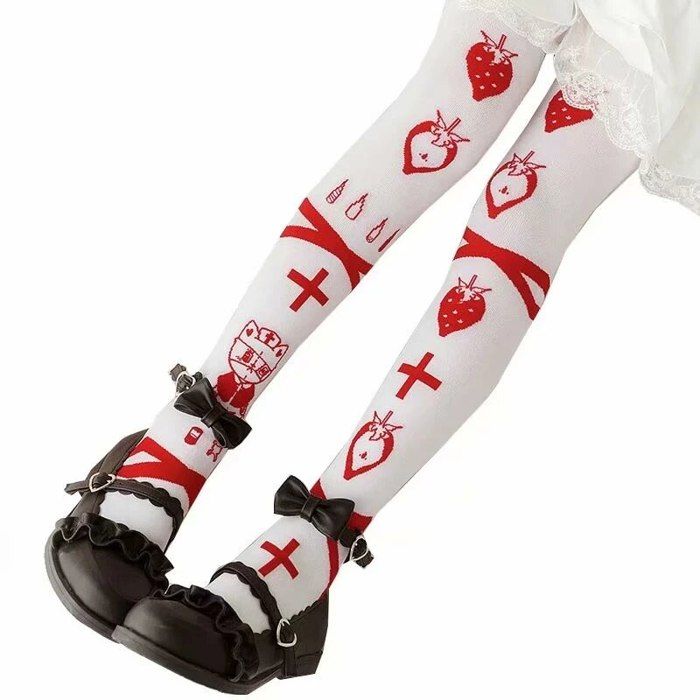 2 Paires De Chaussettes Hautes Dentelle Pour Fille - Bas Résille Avec Nœud - Pour Fête, Cosplay, école - Taille 5 à 9 Ans