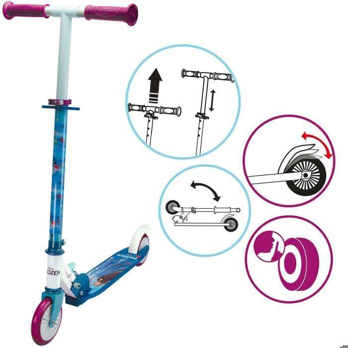 REINE DES NEIGES TROTTINETTE DISNEY 2 ROUES ACIER PLIABLE ET REGLABLE REINE DES NEIGES TROTTINETTE DISNEY 2 ROUES ACIER PLIABLE ET REGLABLE