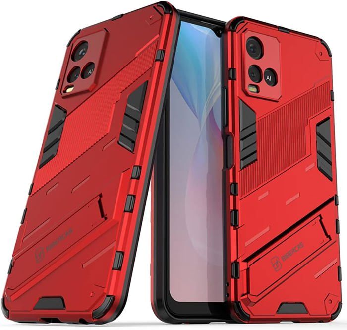 Cover Scorrevole Per Vivo Y21 / Y21s / Y33s: Custodia Con Protezione Fotocamera E Anello 360° Per Supporto. Antiurto In TPU E PC, Colore Blu.