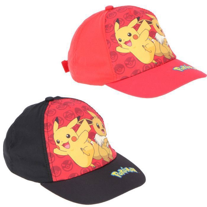 Casquette Baseball Pokémon Enfants - Réglable Velcro - Taille 52 - Bleu Foncé - Officielle